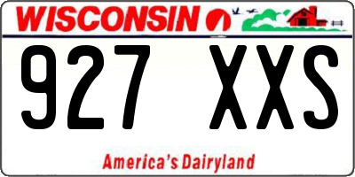 WI license plate 927XXS