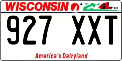 WI license plate 927XXT