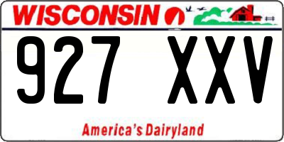 WI license plate 927XXV