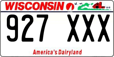 WI license plate 927XXX