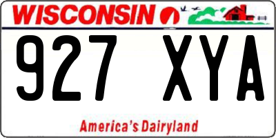 WI license plate 927XYA