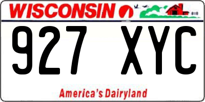 WI license plate 927XYC