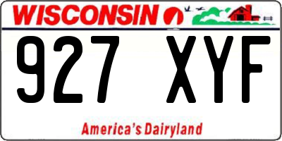 WI license plate 927XYF