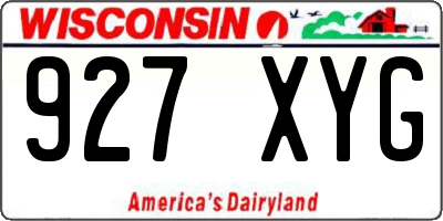 WI license plate 927XYG