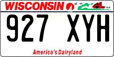 WI license plate 927XYH