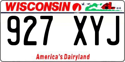 WI license plate 927XYJ