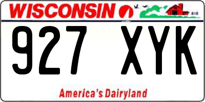 WI license plate 927XYK