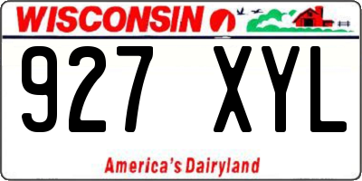 WI license plate 927XYL