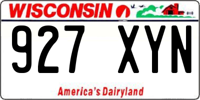 WI license plate 927XYN