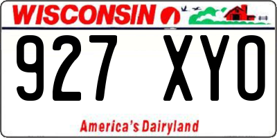 WI license plate 927XYO