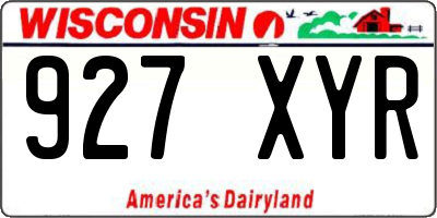 WI license plate 927XYR