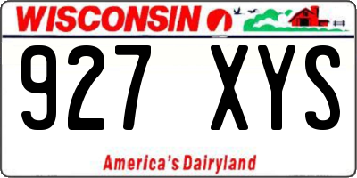 WI license plate 927XYS