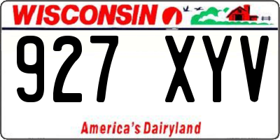 WI license plate 927XYV