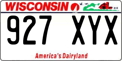 WI license plate 927XYX