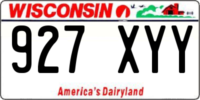 WI license plate 927XYY