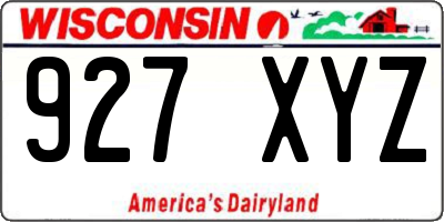 WI license plate 927XYZ