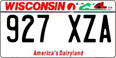 WI license plate 927XZA