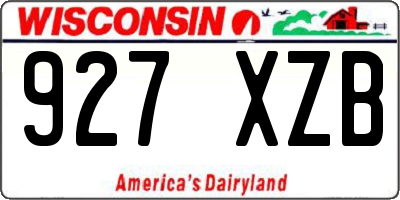 WI license plate 927XZB