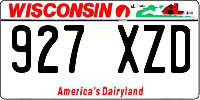 WI license plate 927XZD