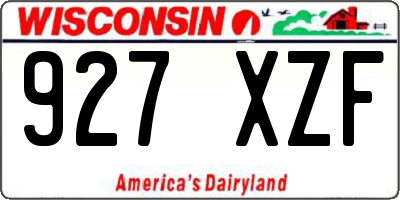 WI license plate 927XZF