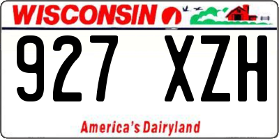 WI license plate 927XZH