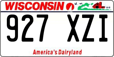 WI license plate 927XZI