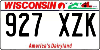 WI license plate 927XZK