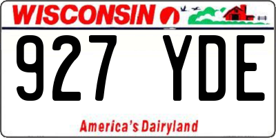 WI license plate 927YDE