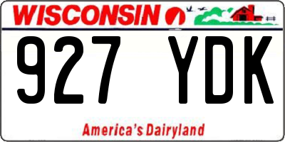 WI license plate 927YDK