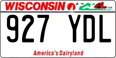 WI license plate 927YDL