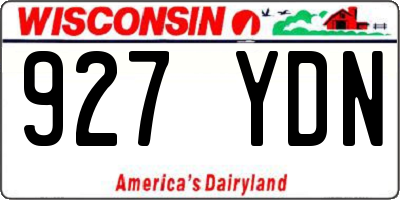 WI license plate 927YDN