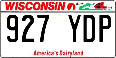 WI license plate 927YDP
