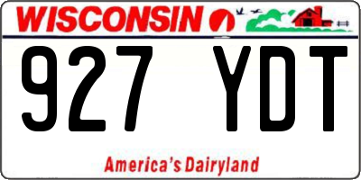 WI license plate 927YDT