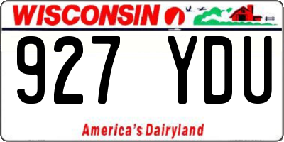 WI license plate 927YDU