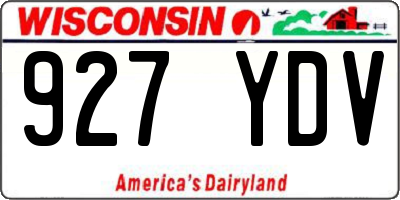 WI license plate 927YDV