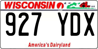 WI license plate 927YDX