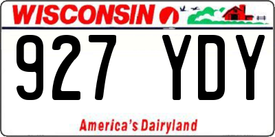 WI license plate 927YDY