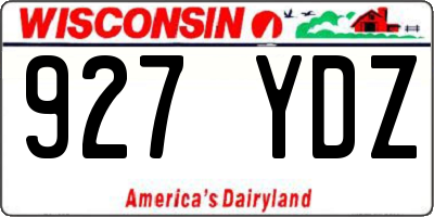 WI license plate 927YDZ