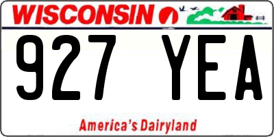 WI license plate 927YEA