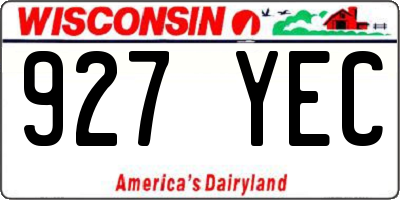 WI license plate 927YEC