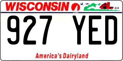 WI license plate 927YED