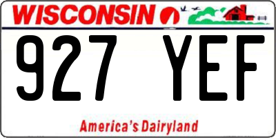 WI license plate 927YEF