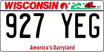 WI license plate 927YEG