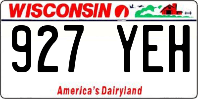 WI license plate 927YEH