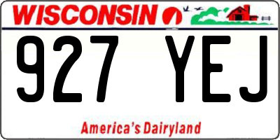 WI license plate 927YEJ