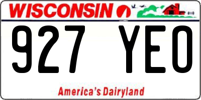 WI license plate 927YEO