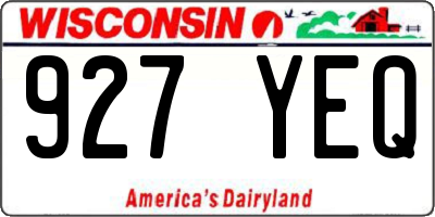 WI license plate 927YEQ