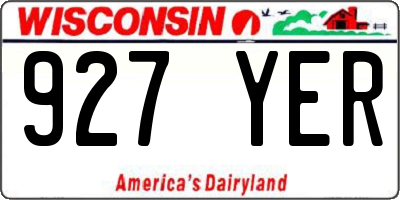 WI license plate 927YER