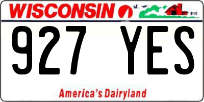 WI license plate 927YES