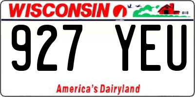 WI license plate 927YEU